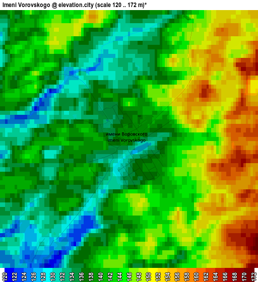 Imeni Vorovskogo elevation map