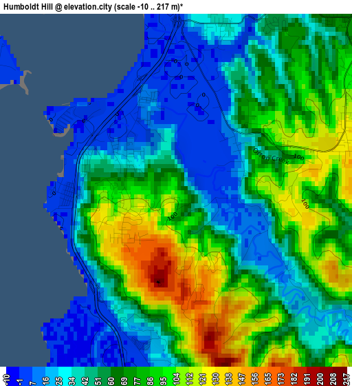 Humboldt Hill elevation map