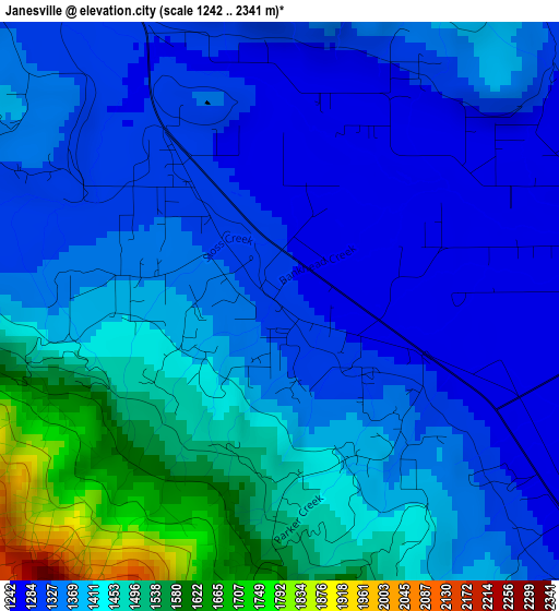 Janesville elevation map