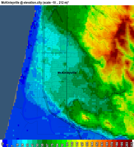 McKinleyville elevation map