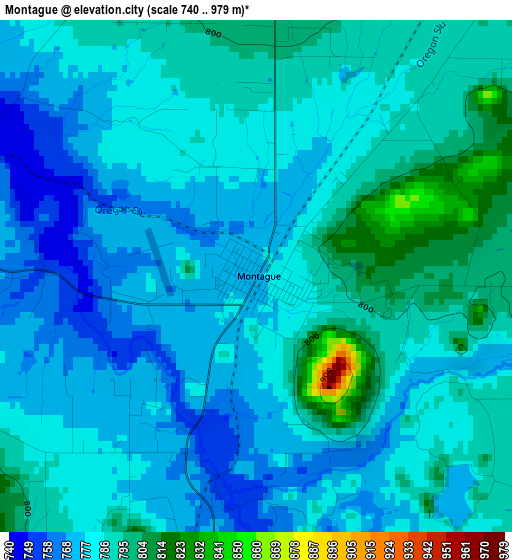 Montague elevation map