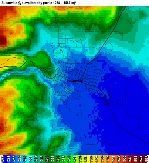 Susanville elevation map