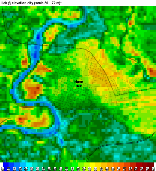 Ilek elevation map