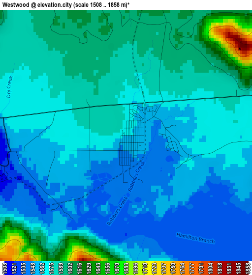 Westwood elevation map