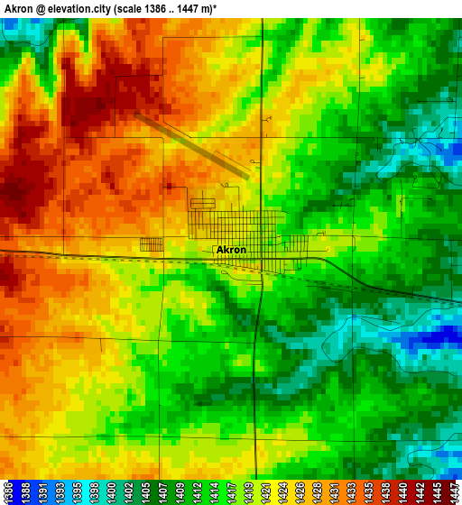 Akron elevation map