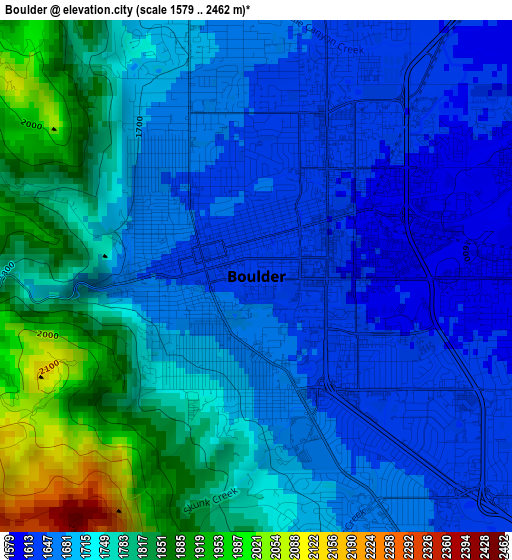 Boulder elevation map