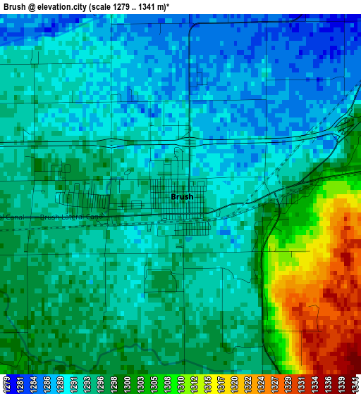 Brush elevation map