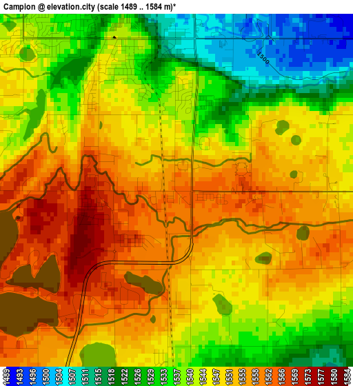 Campion elevation map