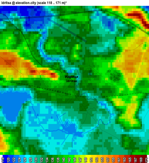 Idritsa elevation map