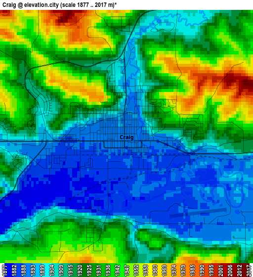 Craig elevation map