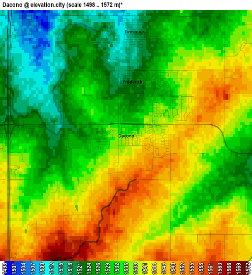 Dacono elevation map