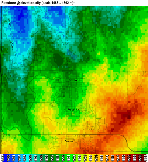 Firestone elevation map