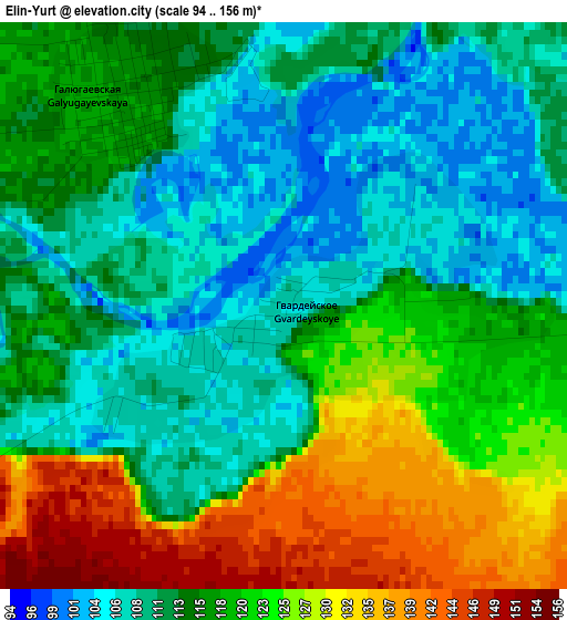 Elin-Yurt elevation map