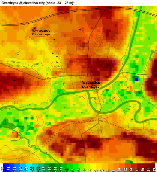 Gvardeysk elevation map