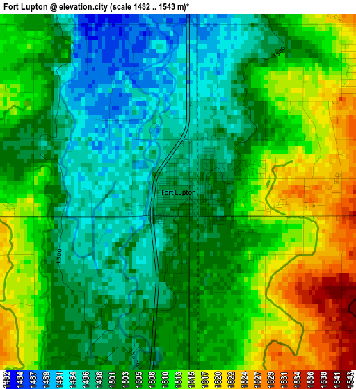 Fort Lupton elevation map