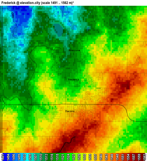 Frederick elevation map