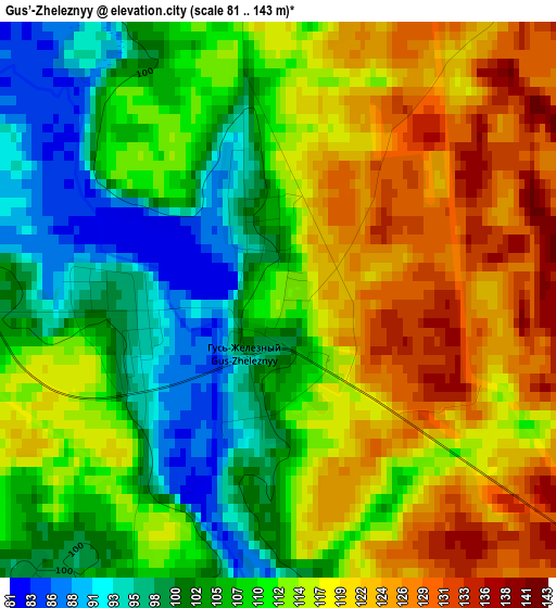 Gus’-Zheleznyy elevation map