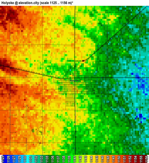 Holyoke elevation map