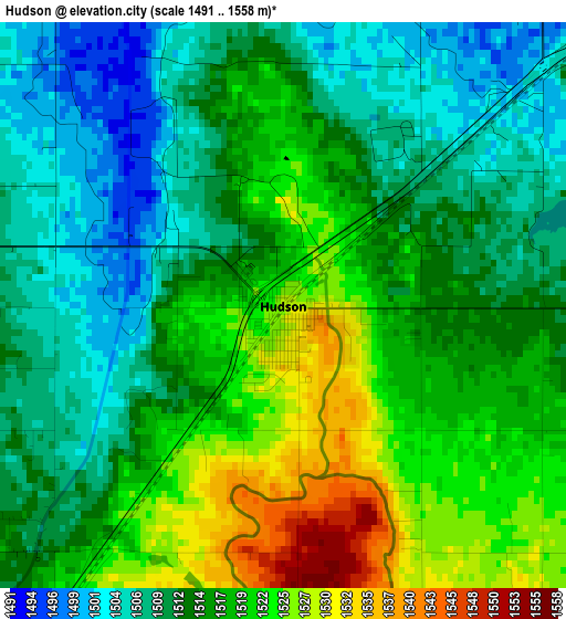 Hudson elevation map