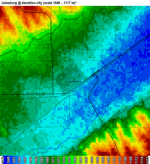 Julesburg elevation map