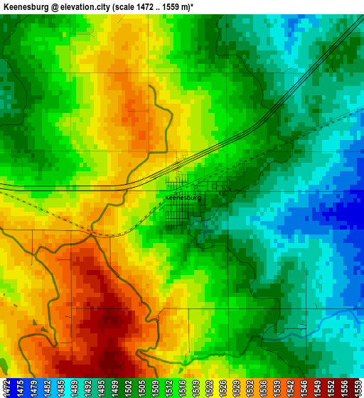 Keenesburg elevation map