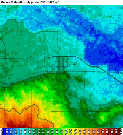 Kersey elevation map