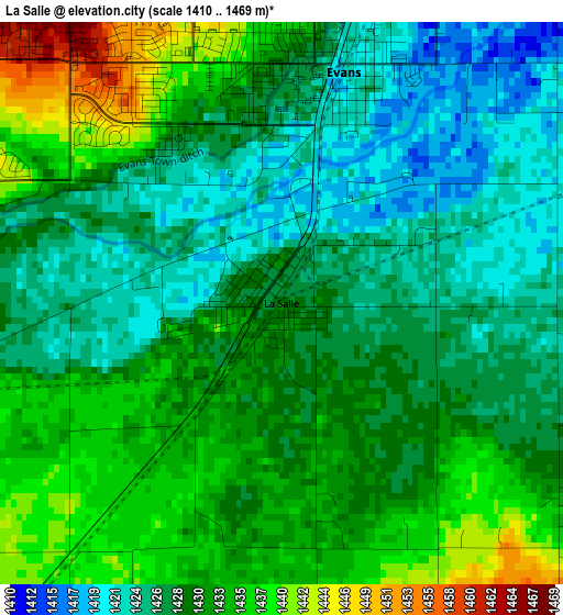 La Salle elevation map