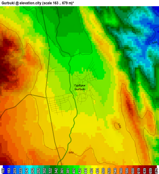 Gurbuki elevation map