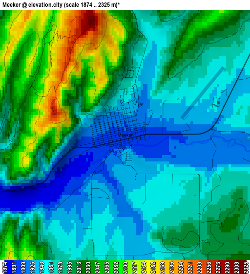 Meeker elevation map