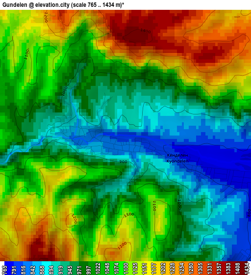 Gundelen elevation map