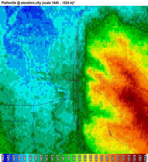 Platteville elevation map