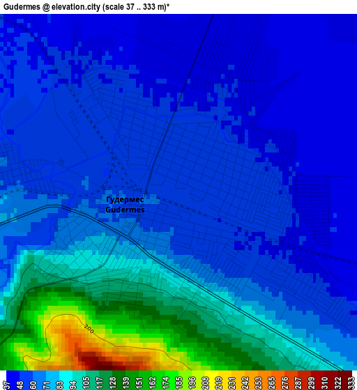 Gudermes elevation map