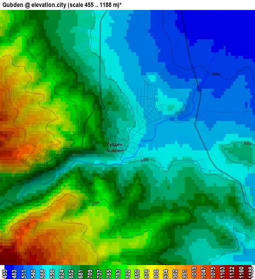 Gubden elevation map