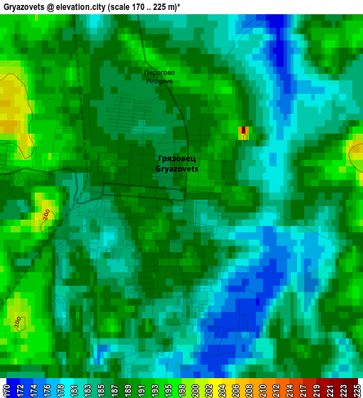 Gryazovets elevation map