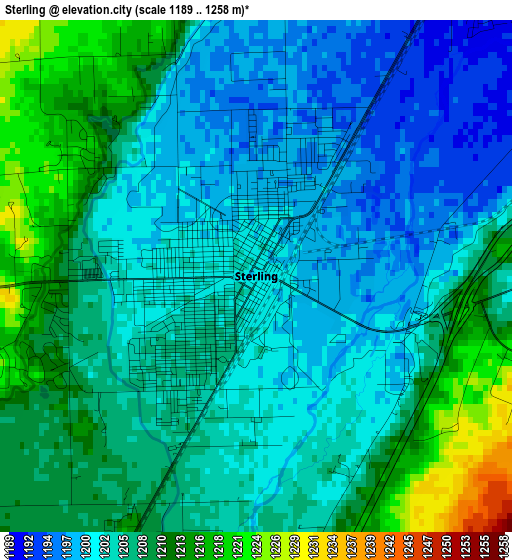 Sterling elevation map