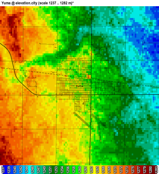 Yuma elevation map