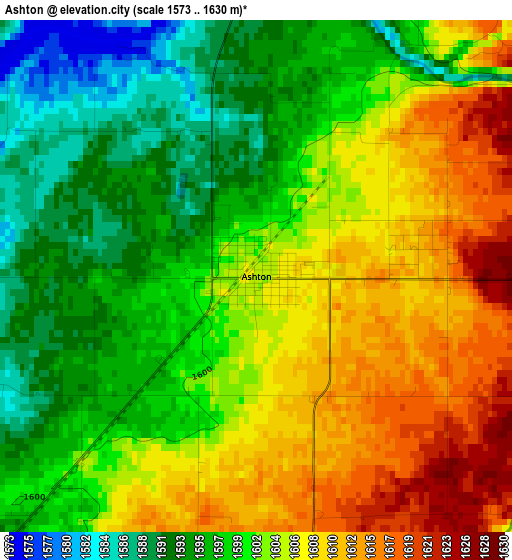 Ashton elevation map