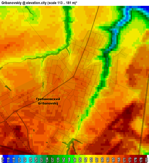 Gribanovskiy elevation map