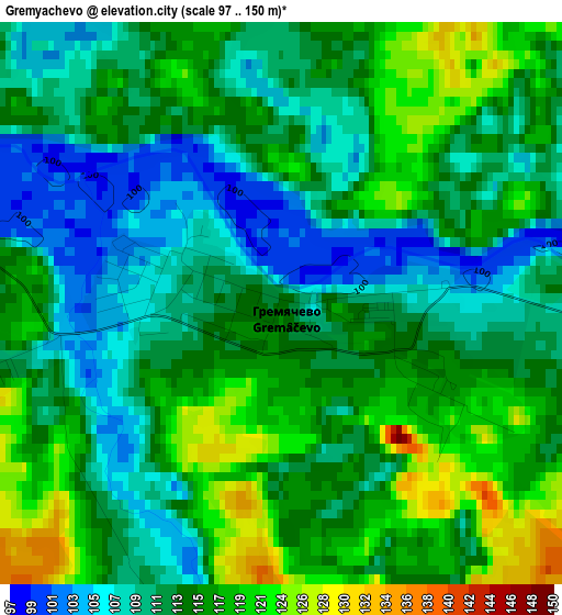 Gremyachevo elevation map