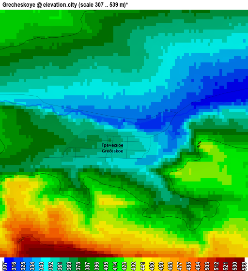 Grecheskoye elevation map