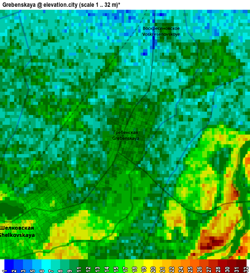 Grebenskaya elevation map