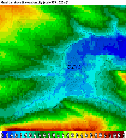 Grazhdanskoye elevation map