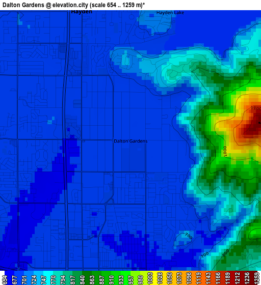 Dalton Gardens elevation map