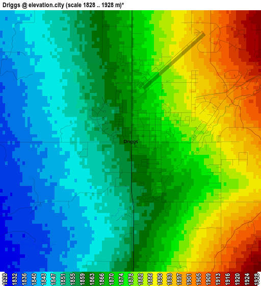 Driggs elevation map