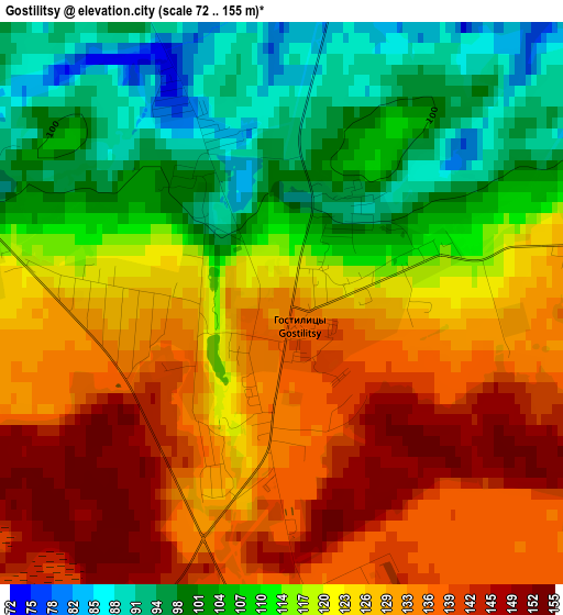 Gostilitsy elevation map