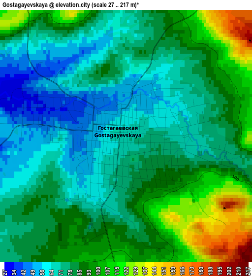 Gostagayevskaya elevation map