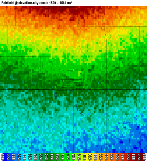 Fairfield elevation map