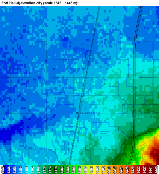 Fort Hall elevation map