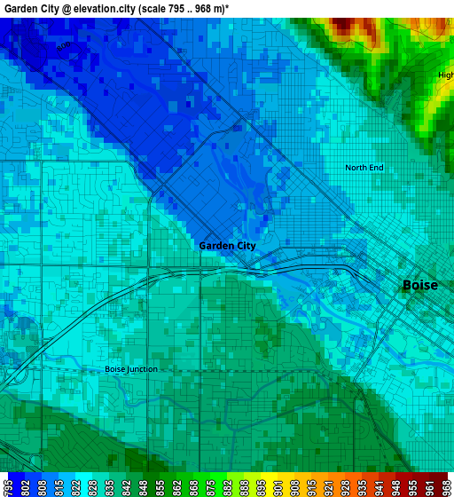 Garden City elevation map