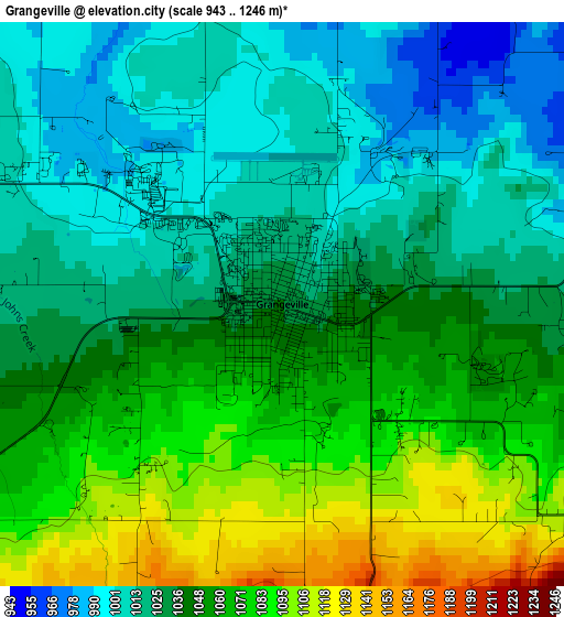 Grangeville elevation map